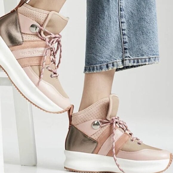 See By Chloe Shoes - anthropologie See By Chloé Casey pink High Top Platform Hiker Sneakers sz 37